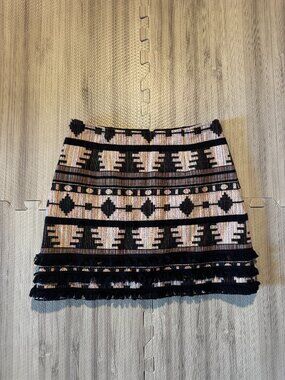 Top Shop Women's Fringe Hem Aztec Pelmet Skirt